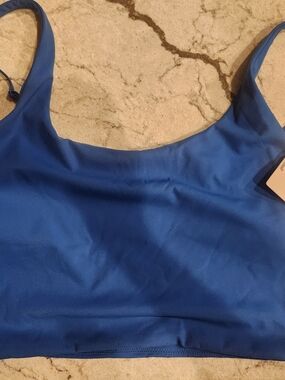 Athleta Royal Blue Scoop-Neck Crop Top